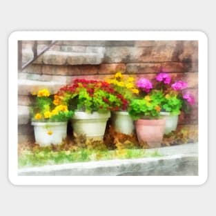 Flowerpots with Autumn Flowers Sticker